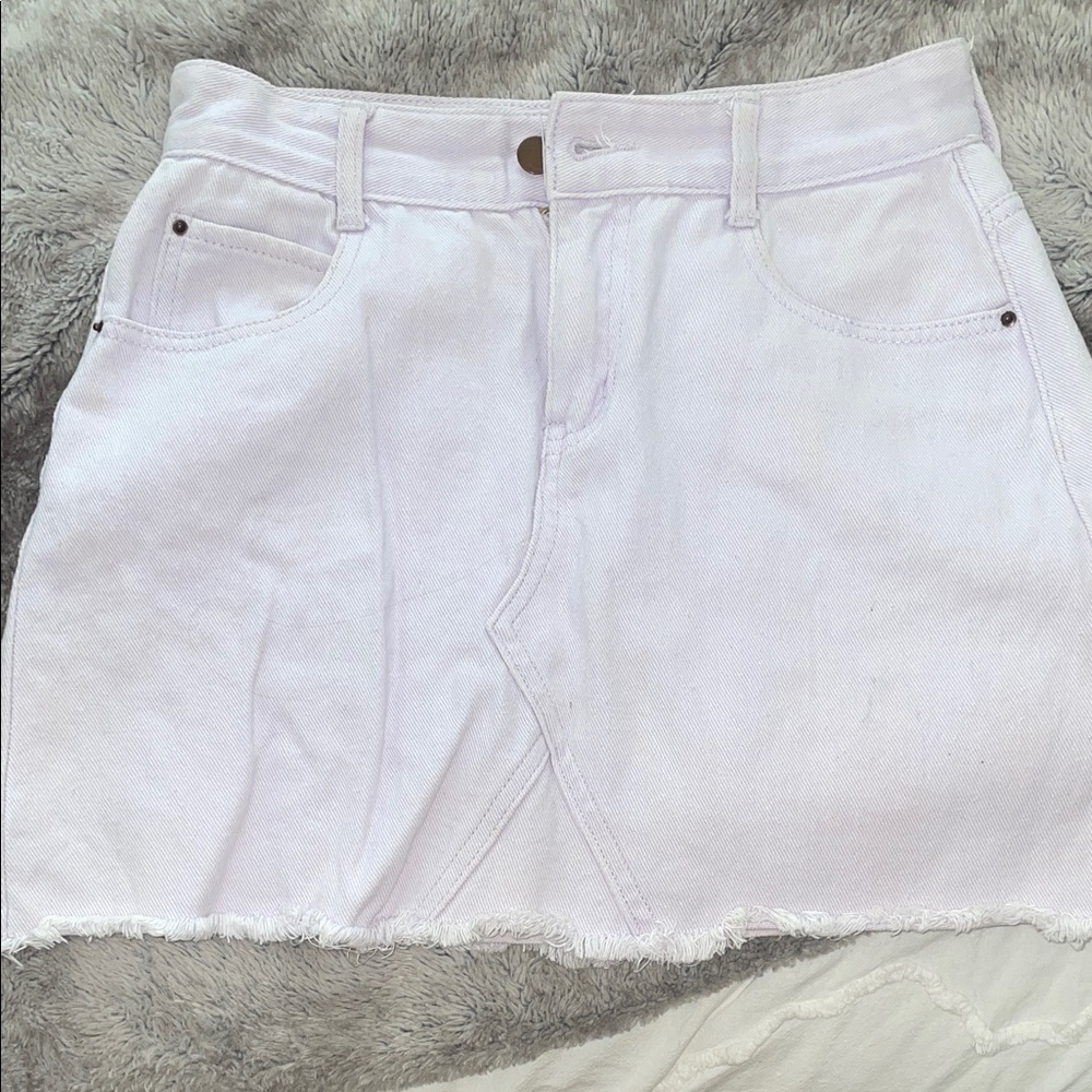 Lavender Denim Mini Skirt